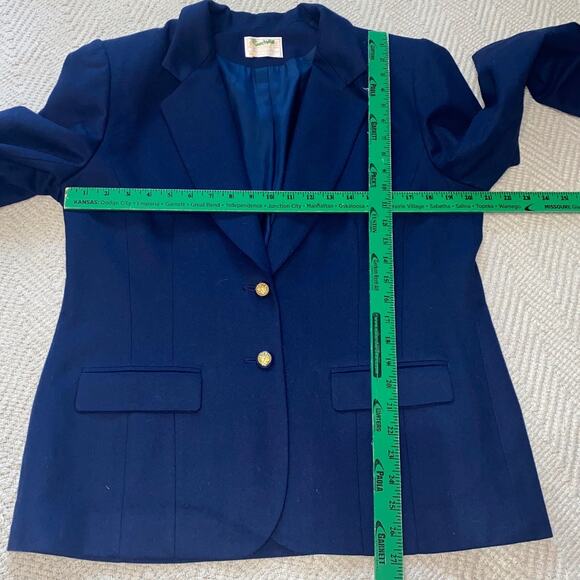 Pendelton Jacket Blazer Women Medium Large Blue Academia Office Wool Classic - Picture 5 of 9